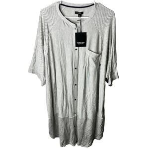 Simply Vera Vera Wang  Night Shirt Striped Womens 2XL NEW Cozy Comfy Classic
